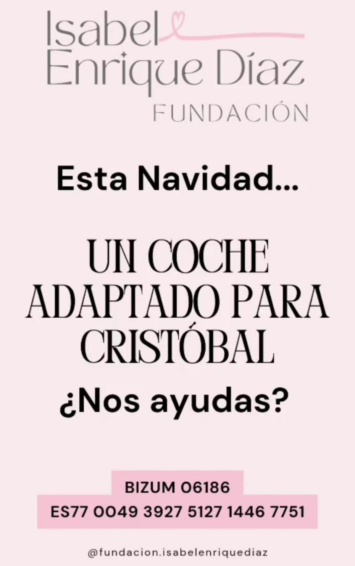 Esta es la cuenta en la que puede ayudarse a Cristóbal a tener su coche adaptado