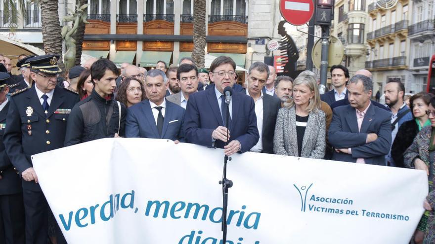 Ximo Puig durante el acto del Día Europeo de las Victimas del Terrorismo y aniversario del 11M.