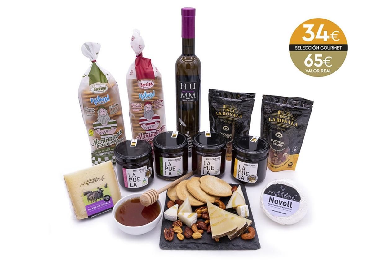 Pack dulce compuesto por diferentes productos.
