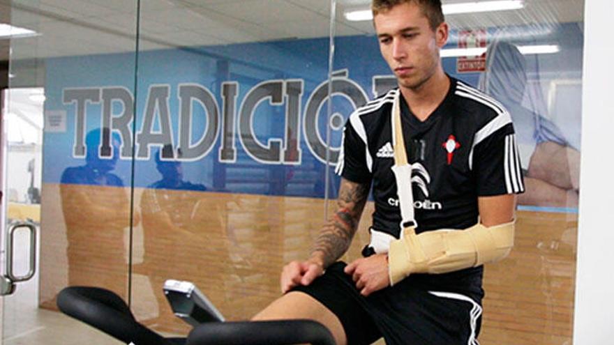 Rubén Blanco trabajando en el gimnasio // CELTA