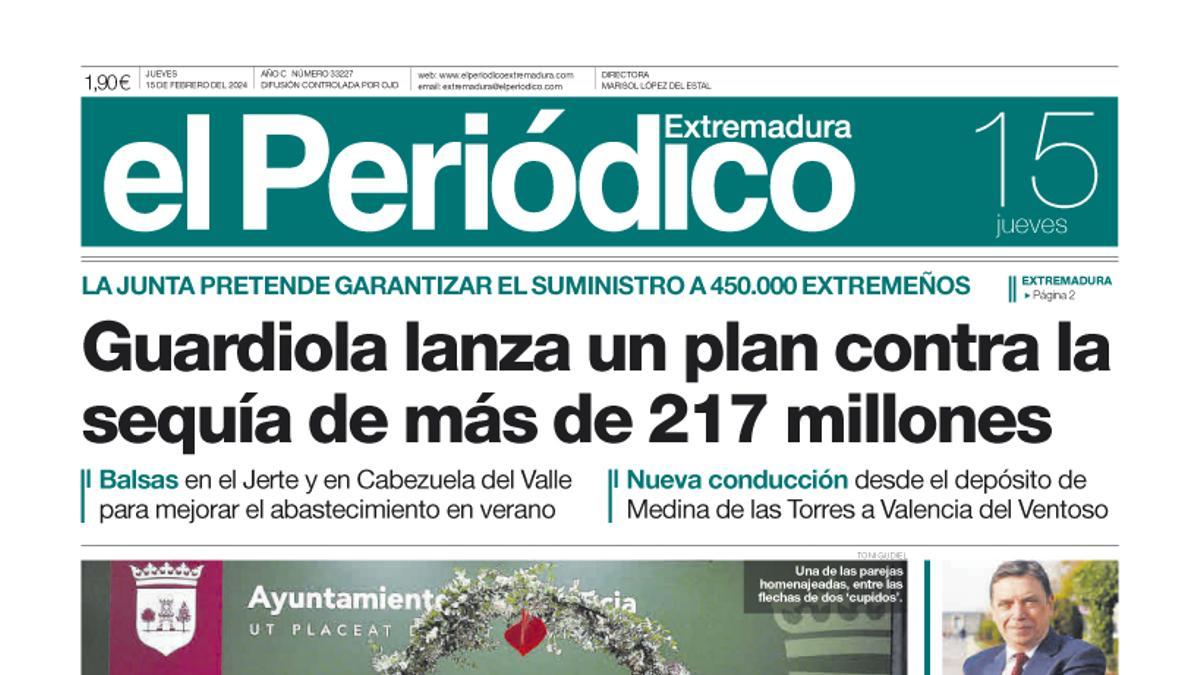 Consulta la portada correspondiente al día 15 de febrero de 2024