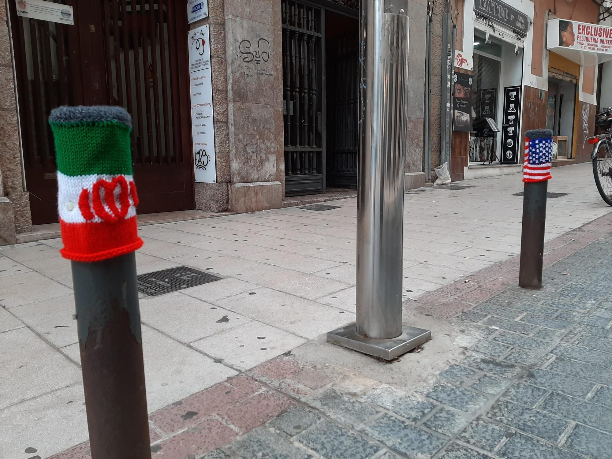 In einer Straße in Palma de Mallorca wurde die WM gestrickt