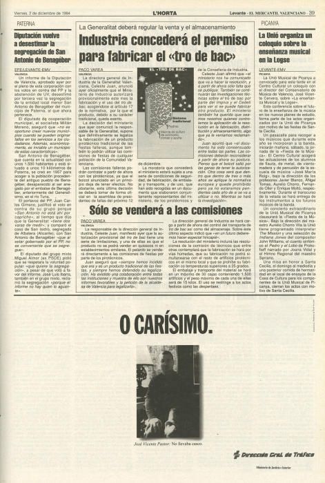 Noticias de diciembre de 1994 en la edición de l'Horta.