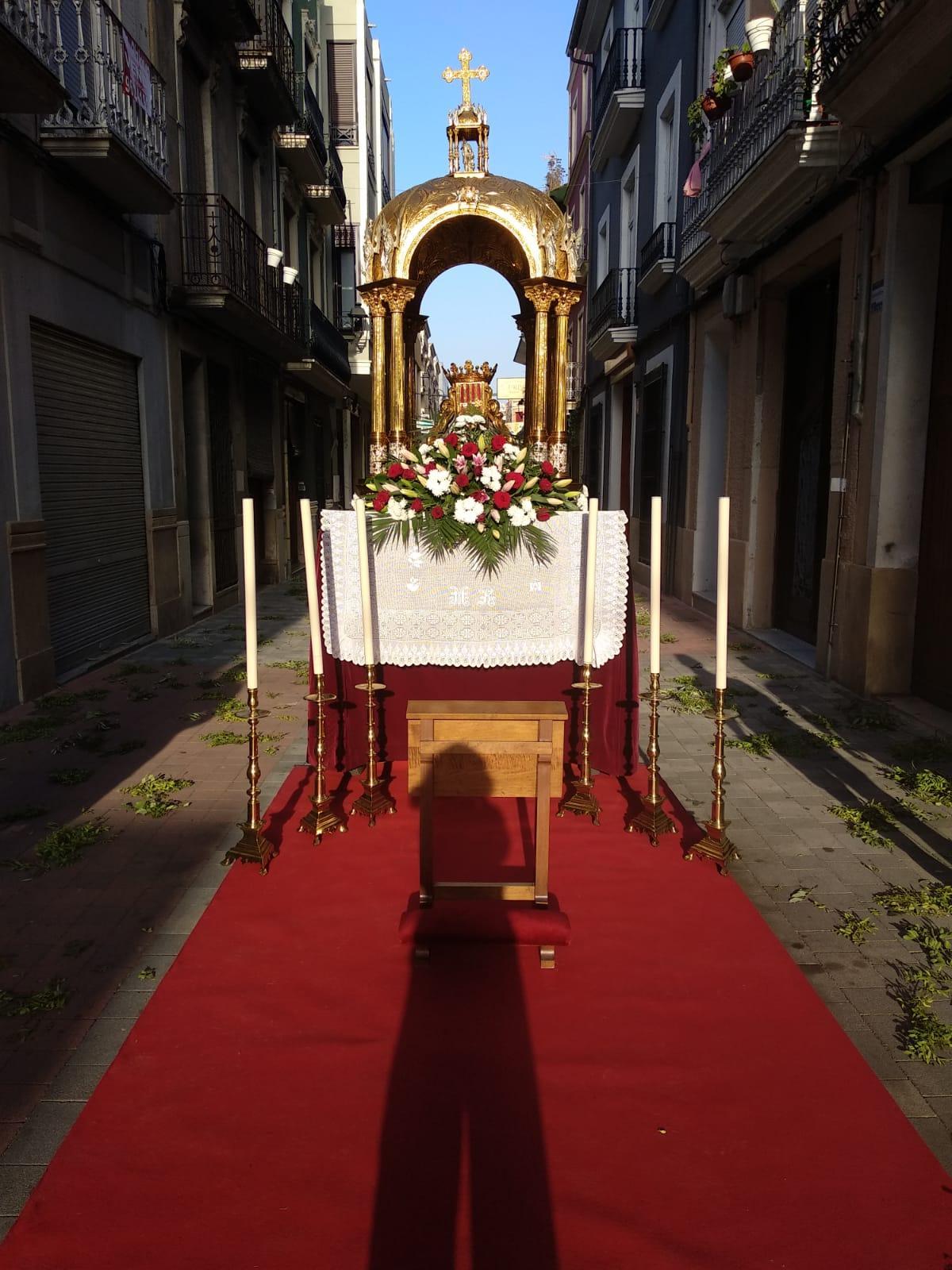 Altar en la calle Horts dels Frares durante en Corpus de 2022.