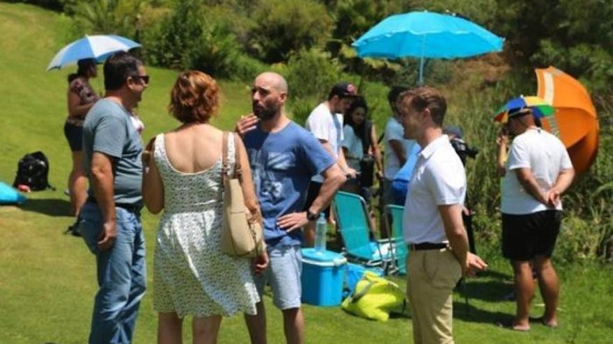 Una imagen del rodaje de la película en el club de golf de Benalmádena.