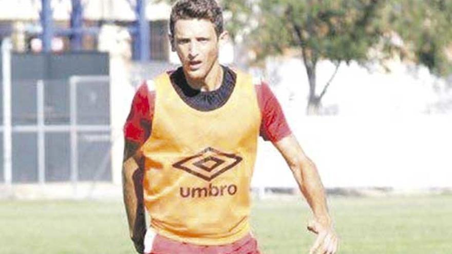 Núñez durante el entrenamiento de ayer en Son Bibiloni