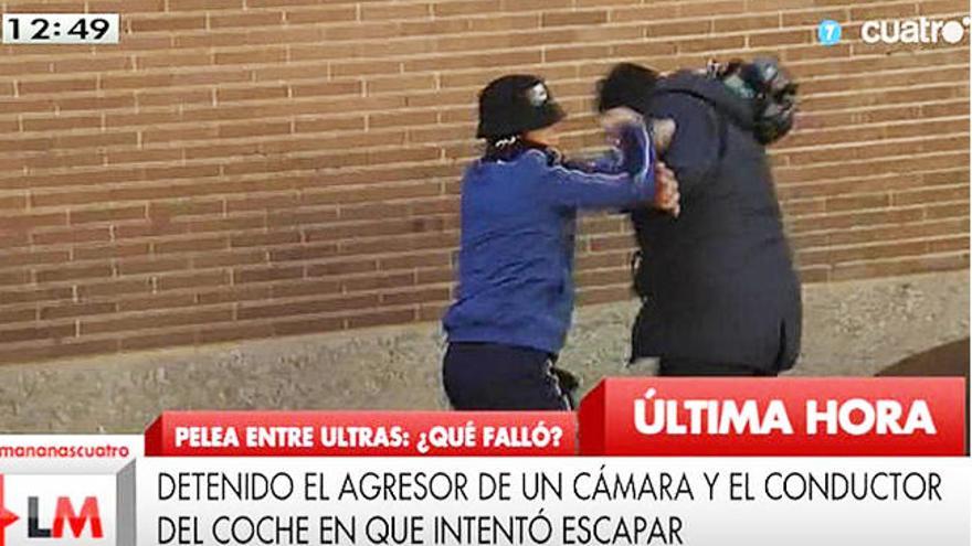 Un cámara de Telecinco, agredido a la salida del féretro del hincha fallecido