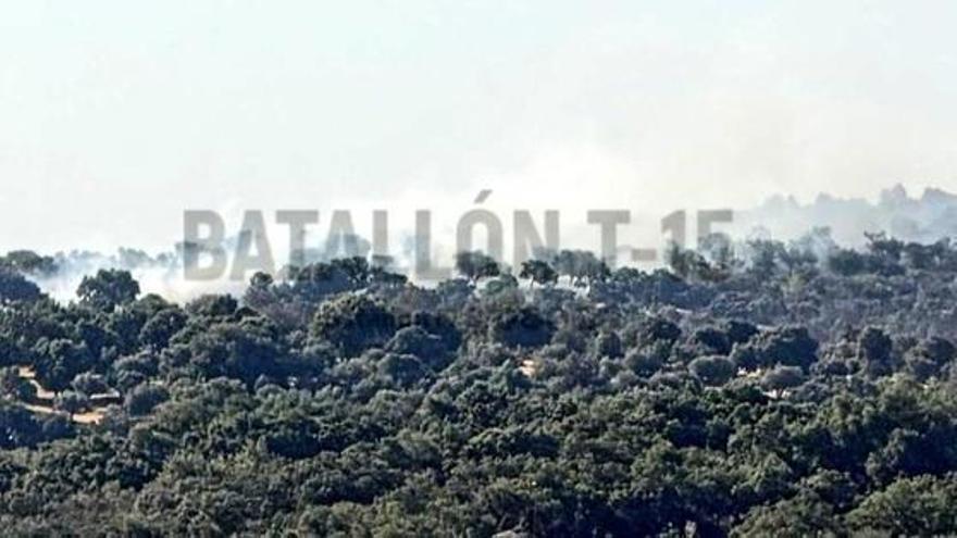 Los bomberos luchan contra un nuevo incendio en La Codosera