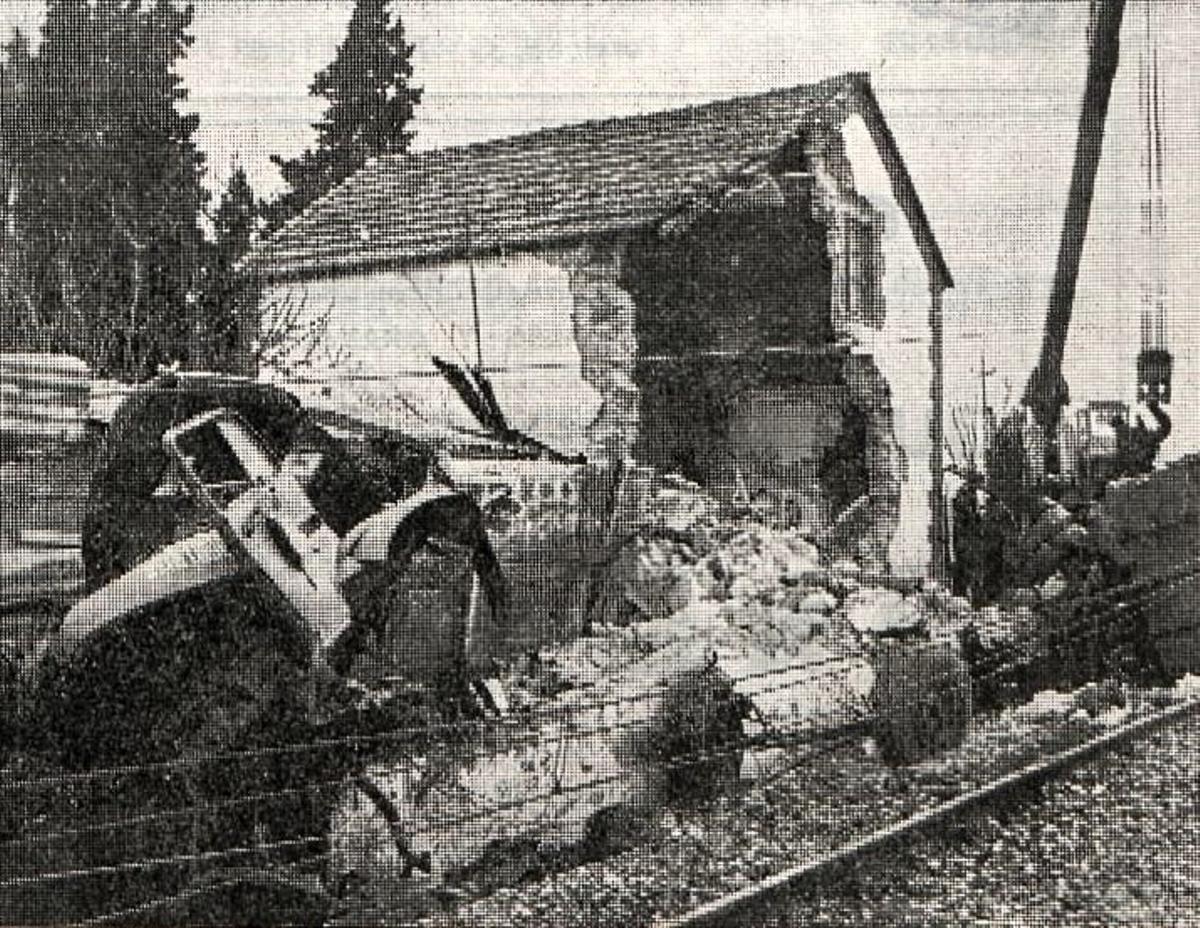 La Casilla de Renfe, on vivia la família nombrosa, destruïda per l'impacte de l'accident