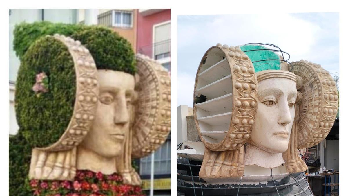 El antes y el después, antes de colocar los adornos florales