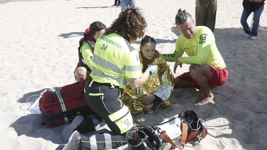 Simulacro de accidente náutico en la playa de Palma