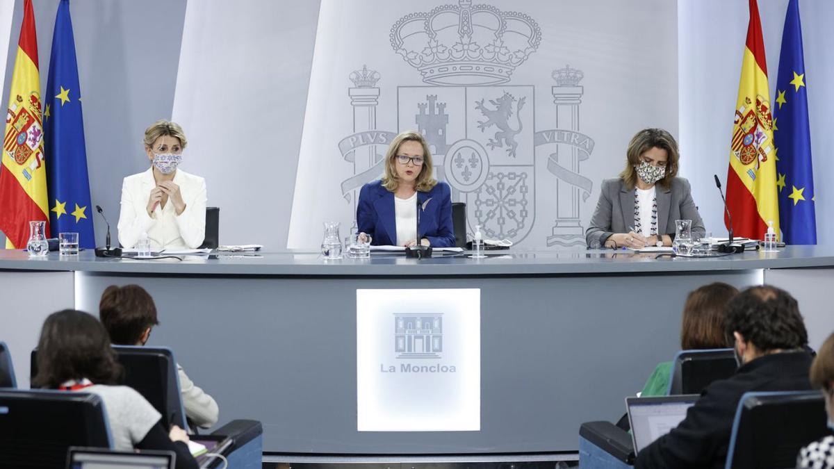 Roda de premsa posterior al Consell de Ministres celebrat ahir | EFE/CHEMA MOYA