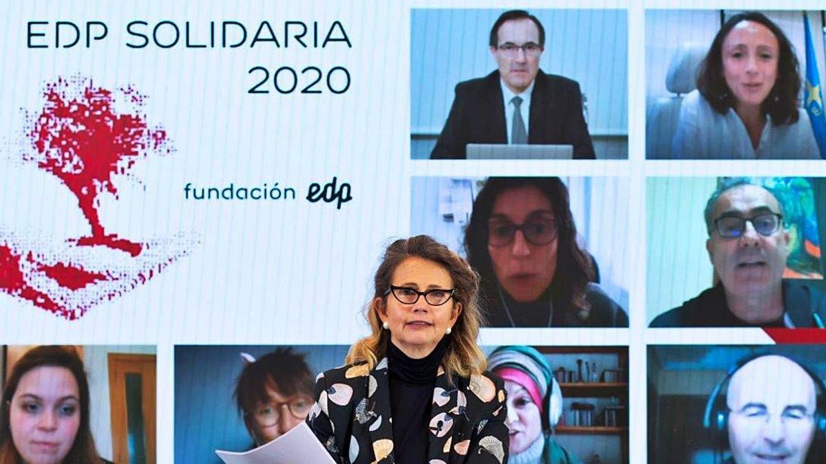 Jorgelina Expósito, de la Fundación EDP, en la presentación de los proyectos seleccionados en la última edición de EDP Solidaria.