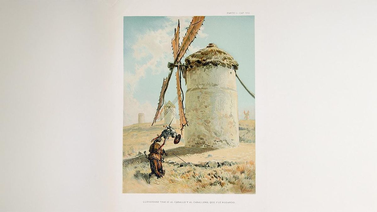 Grabado de R. Balaca dentro de la edición de «El ingenioso hidalgo Don Quijote de la Mancha» (Montaner y Simón) de 1880 1883