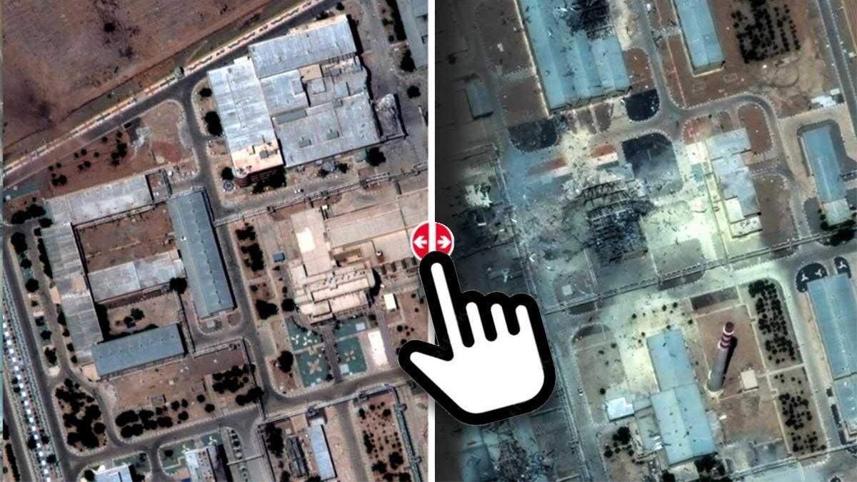 El antes y el después de los lugares nucleares bombardeados por EEUU en Irán