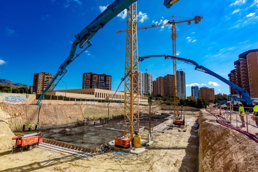 Cimentación de un nuevo rascacielos en Benidorm