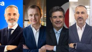 El presidente de Telefónica, Marc Murtra; el CEO de MasOrange, Meinrad Spenger; el CEO de Vodafone España, José Miguel García; y el CEO de Digi Spain, Marius Varzaru.