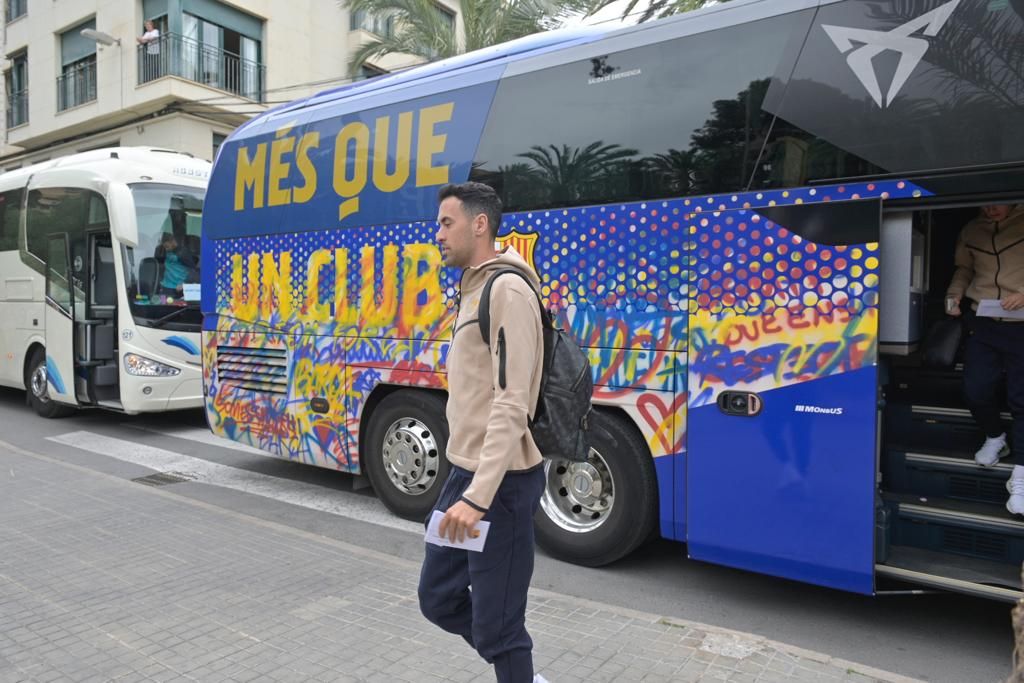 Llegada del Barça a Elche para el partido de esta noche en el Martínez Valero (21:00 horas)