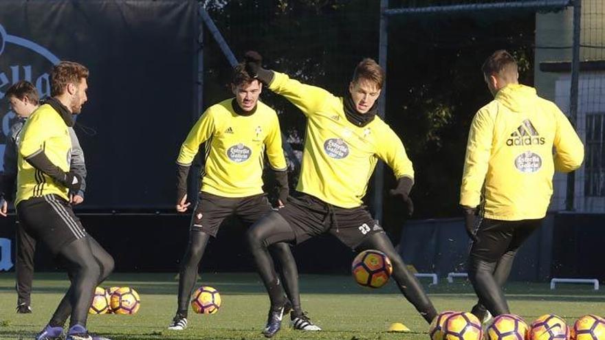 Imagen del entrenamiento de esta mañana. // A. Villar