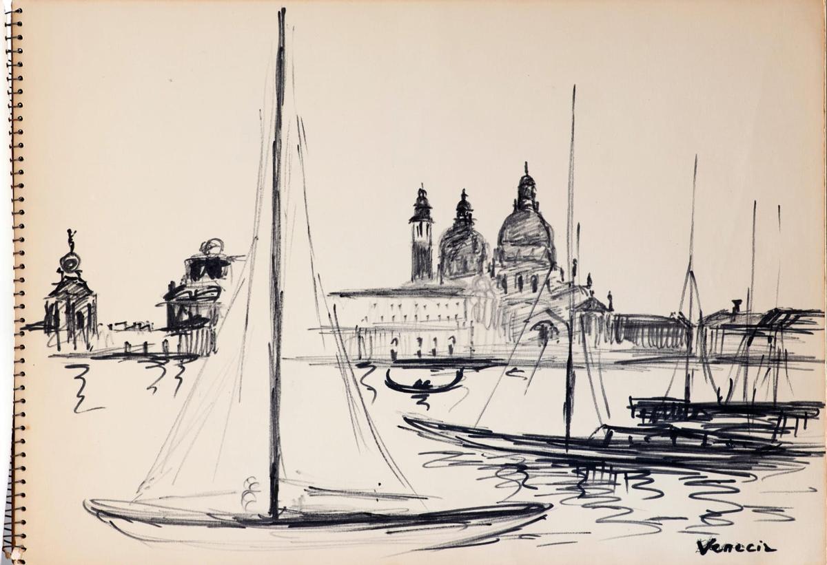 Von der Schönheit der Orte genährt, die er besuchte: Coll Bardolet fertigte unter anderem Zeichnungen von Venedig an.