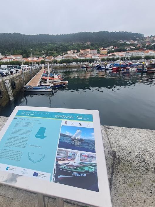 Embarcaciones tradicionales de madera, en el puerto de Muros.