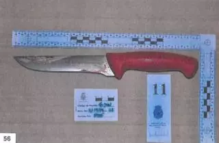 El cuchillo del crimen de la inmobiliaria de Gijón: de carnicero y con un filo de 15 centímetros