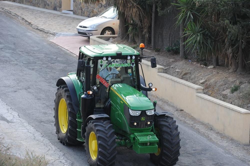 La protesta de agricultores a su paso por el Garru