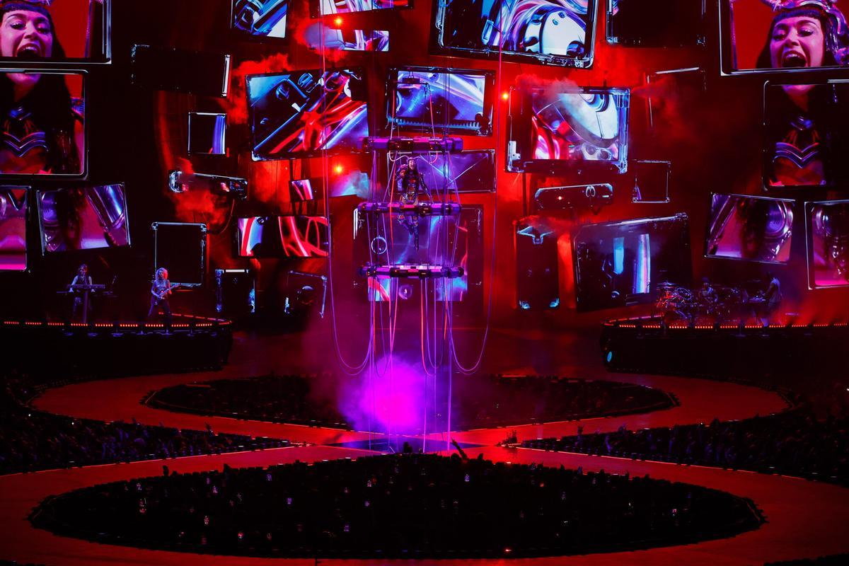 La cantante Katy Perry durante un concierto en el Palau Sant Jordi, a 9 de noviembre de 2025, en Barcelona, Catalunya (España). El concierto se engloba dentro de su gira The Lifetimes Tour.