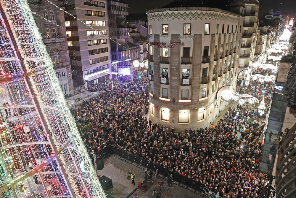Encendido de las luces de Navidad en Vigo 2019.