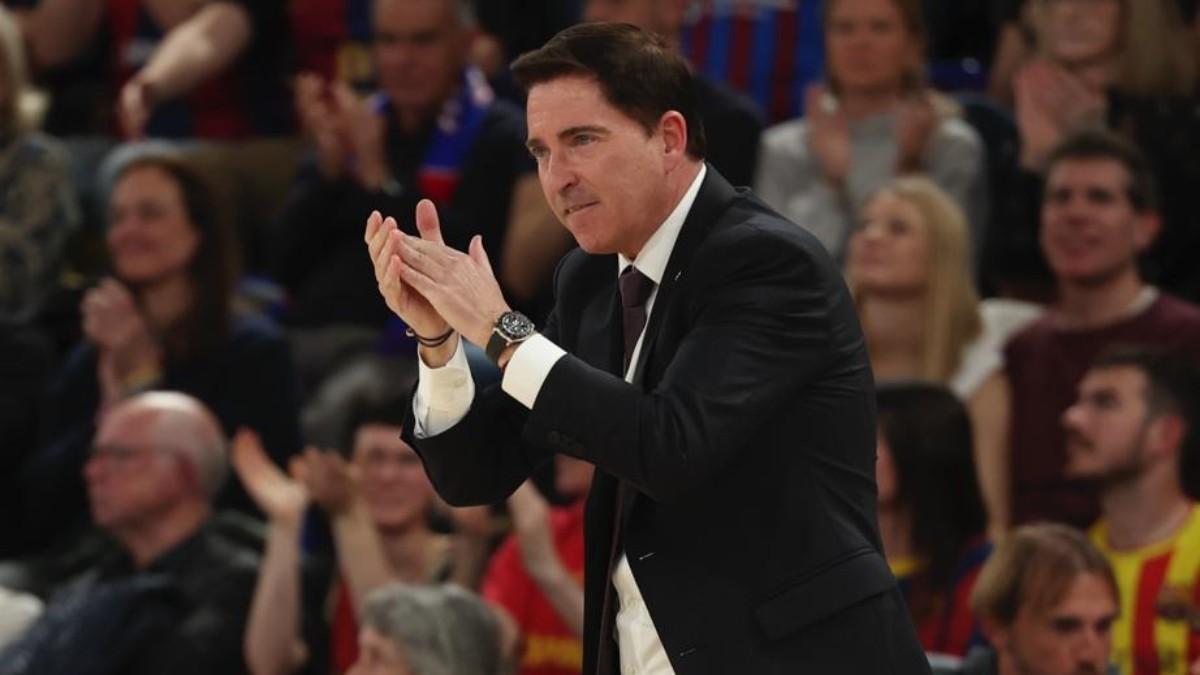 Xavi Pascual, en el partido ante Efes