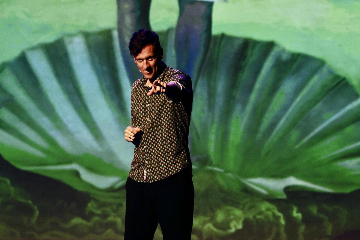 Edu Soto, sobre las tablas del teatro de la Universidad Laboral, ayer.