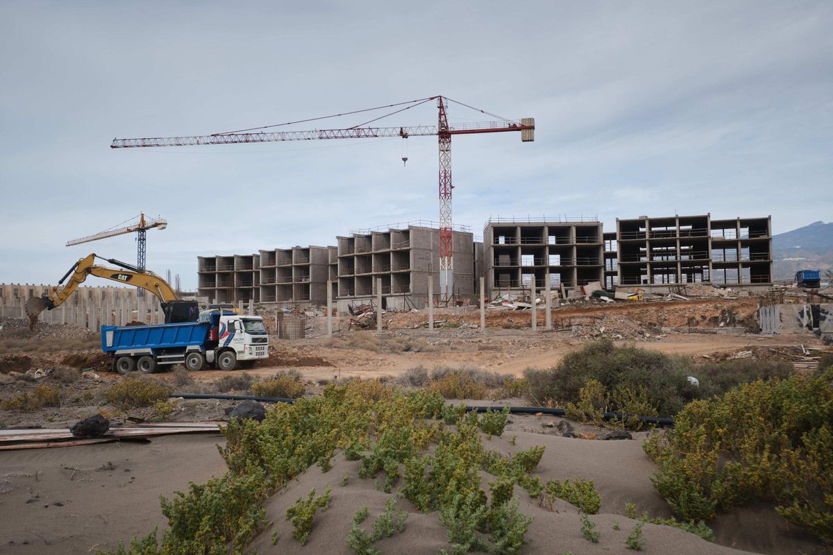 Construcción del hotel de La Tejita.