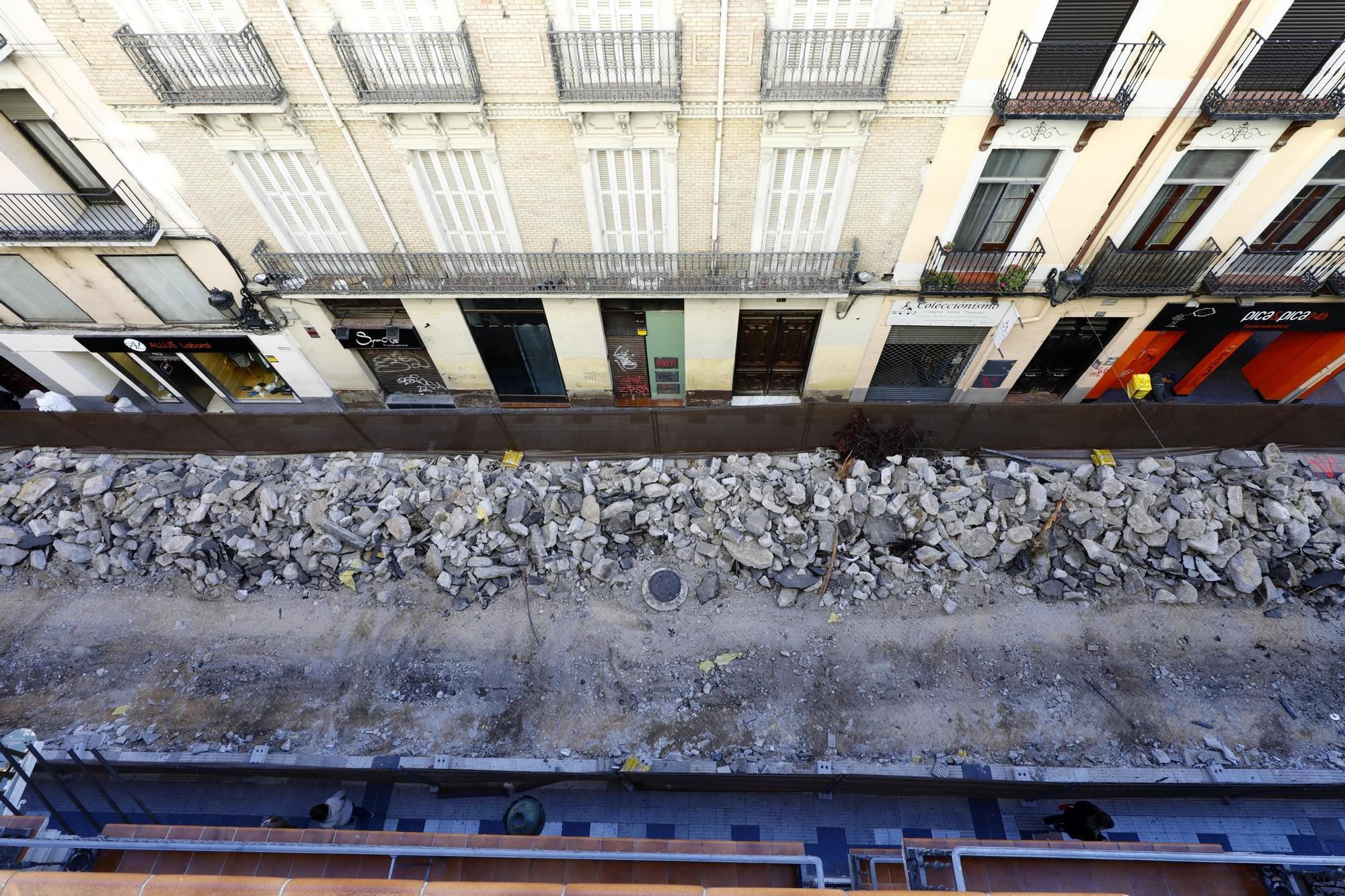 Adiós a la antigua calle Manifestación de Zaragoza: los primeros trabajos dejan estas imágenes