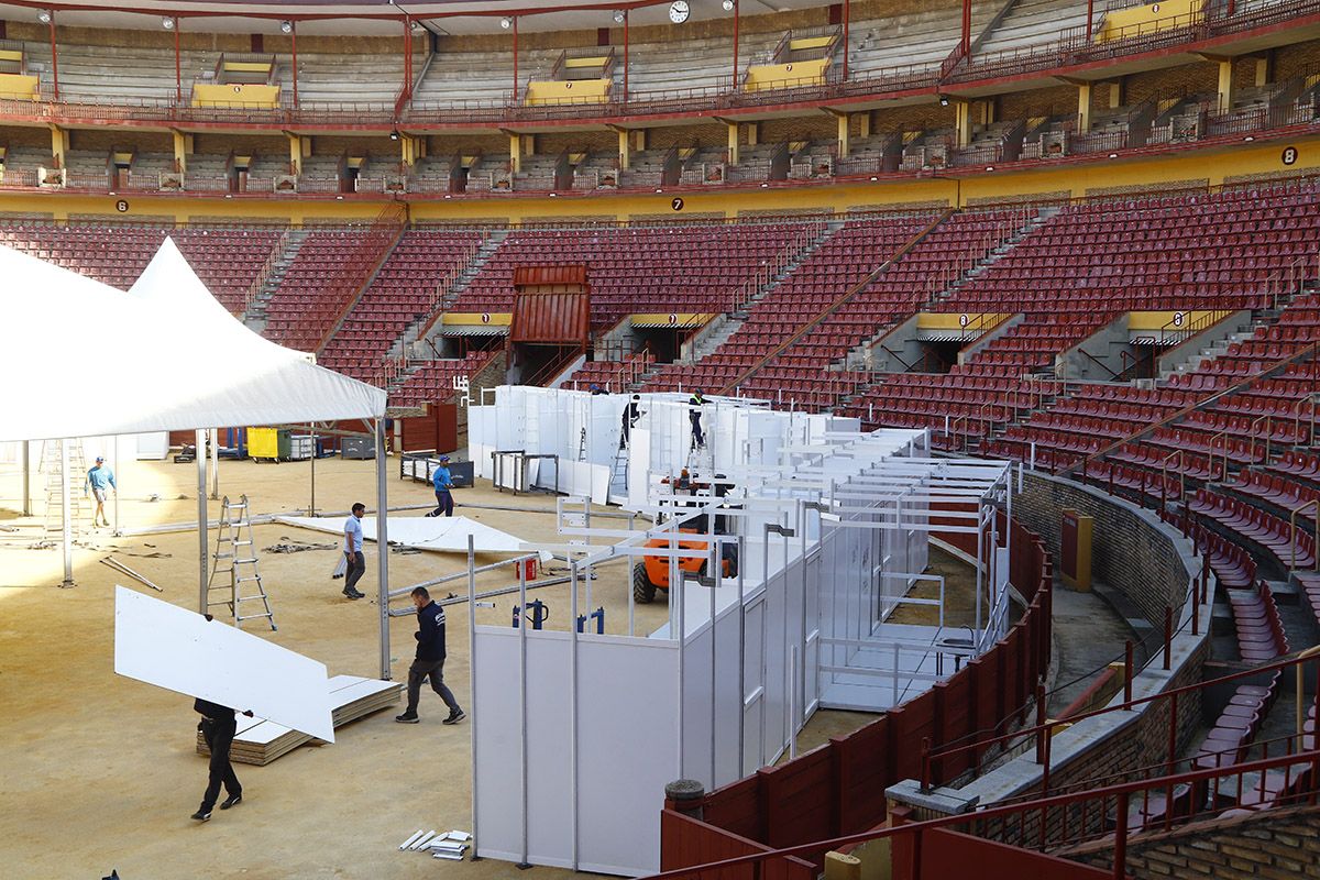 Presentación y montaje de la Cata del Vino de Montilla Moriles en la Plaza de Toros