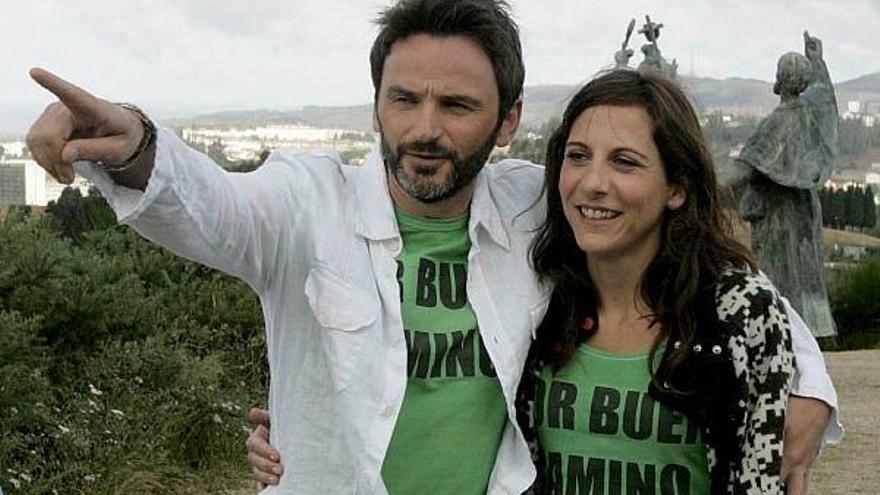 Fernando Tejero y Malena Alterio en el Monte del Gozo, en Santiago