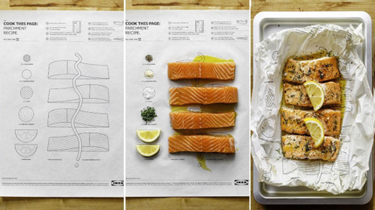 Así funcionan las páginas comestibles de Ikea ’Cook this page’ (’Cocina esta página’)