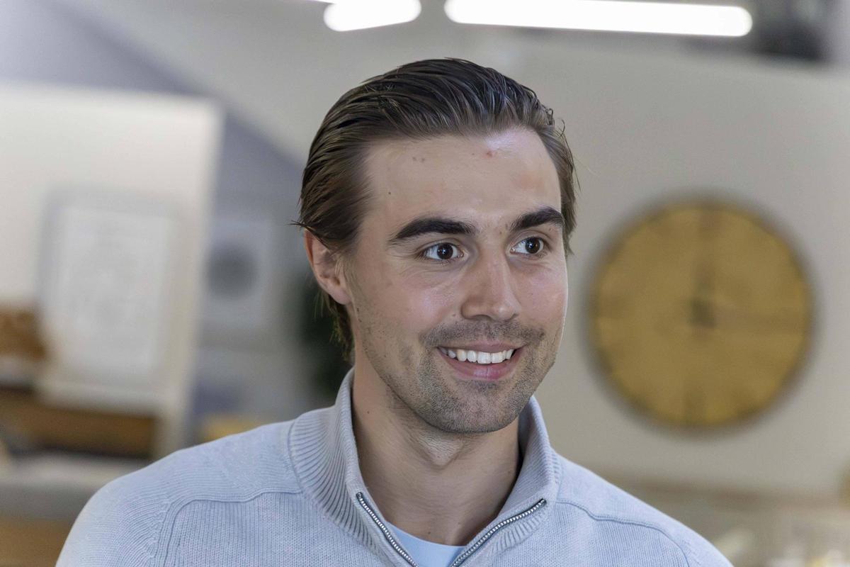 Olle Lundqvist, durante su presentación como jugador del Obradoiro.
