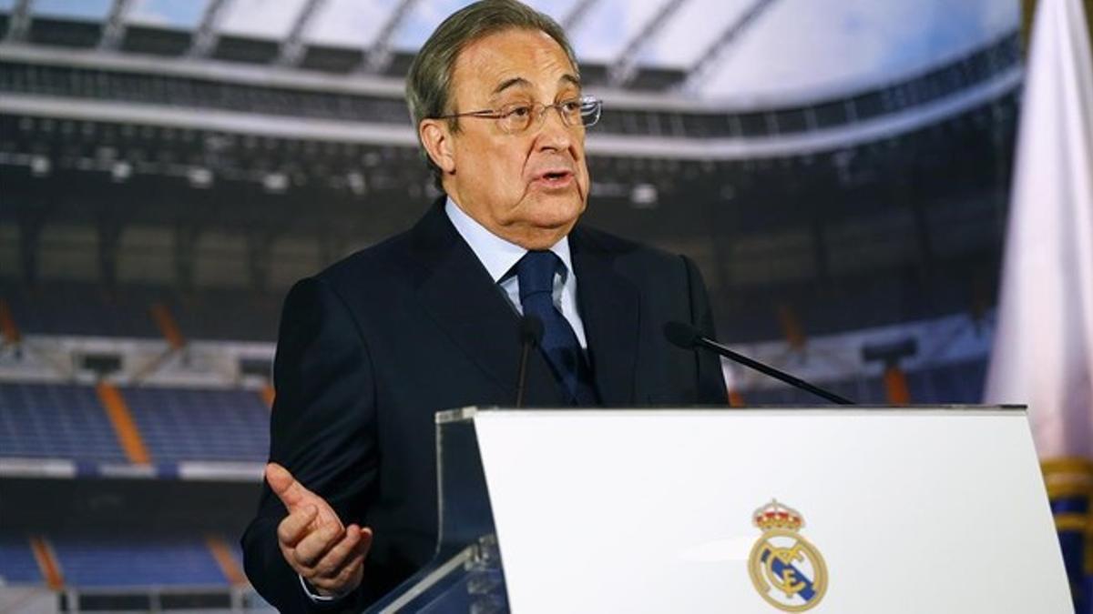 Florentino Pérez, en una comparecencia de prensa reciente.