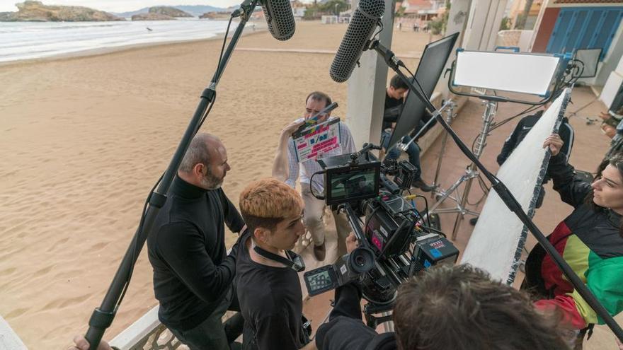 El equipo rodando en la Bahía de Mazarrón