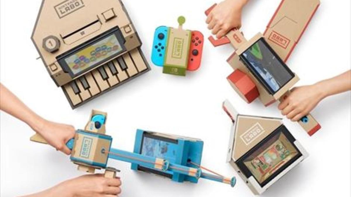 CARTÓN. Algunos de los periféricos que se pueden montar con Nintendo Labo.