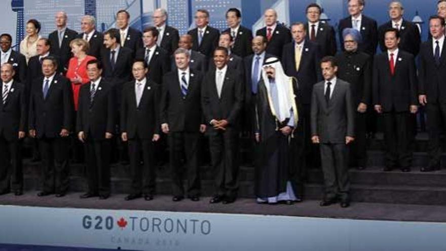 Foto de familia de los representantes del G20.