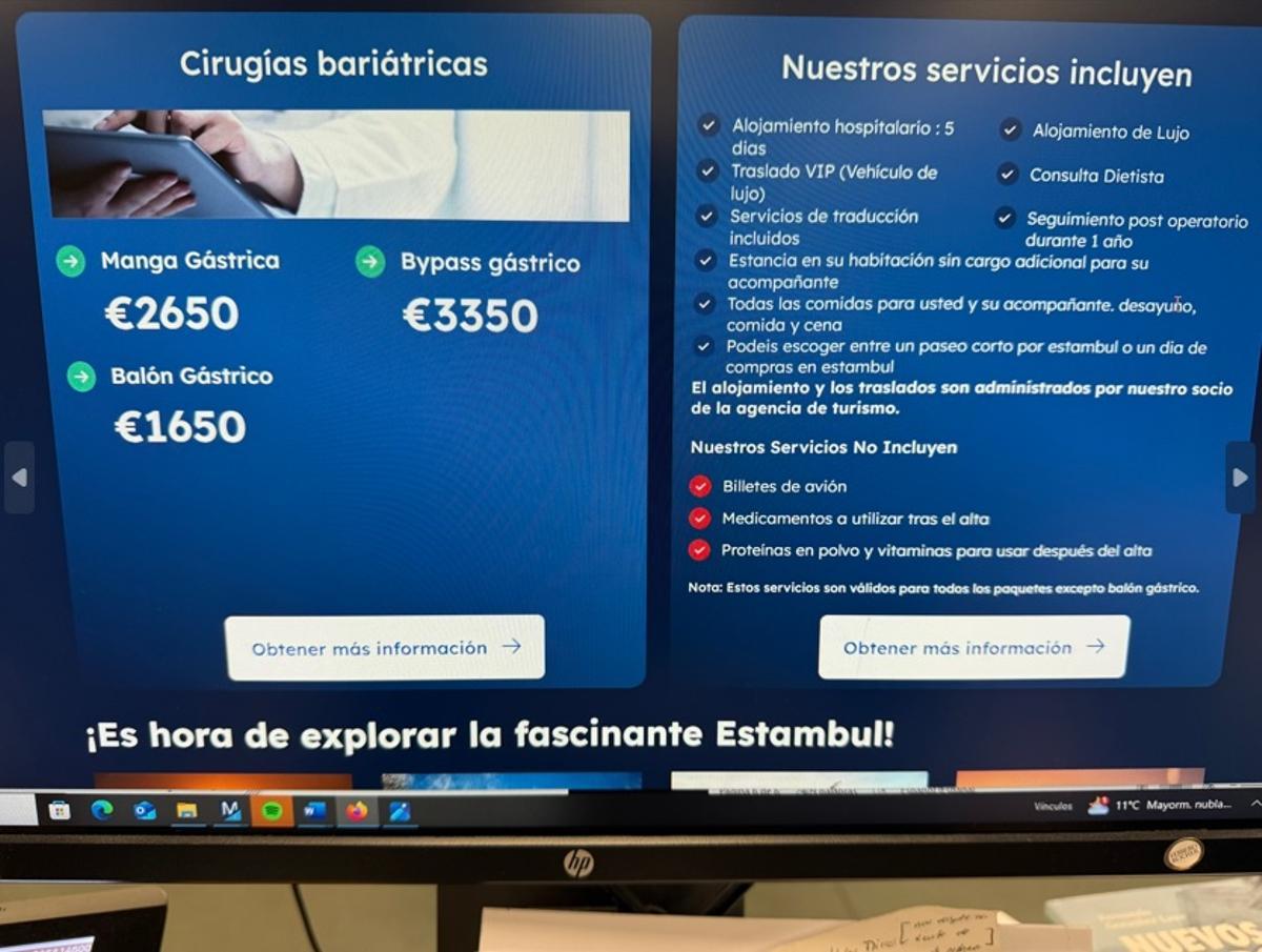 Las webs que ofrecen cirugías bariátricas en Turquía proliferan.