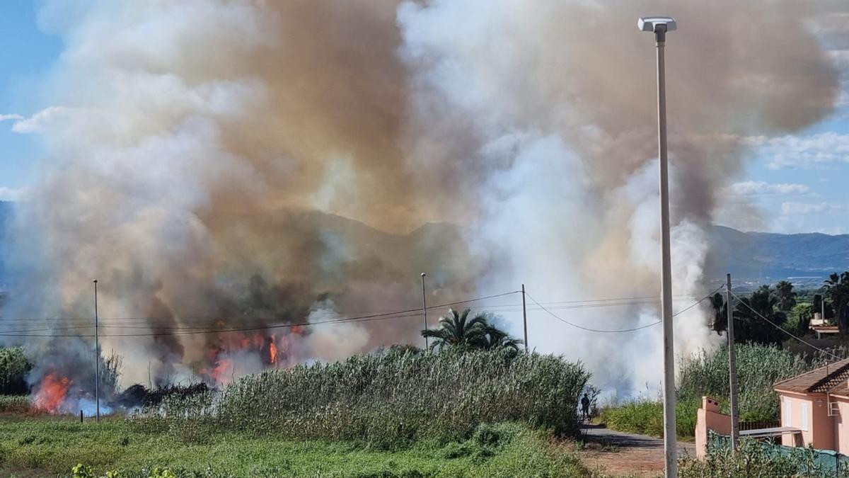 Incendio en la playa de Nules