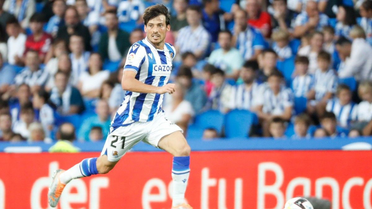 El centrocampista de la Real Sociedad, David Silva, durante el encuentro ante el Espanyol