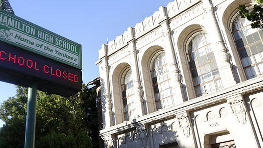 Un colegio cerrado en Los Ángeles.