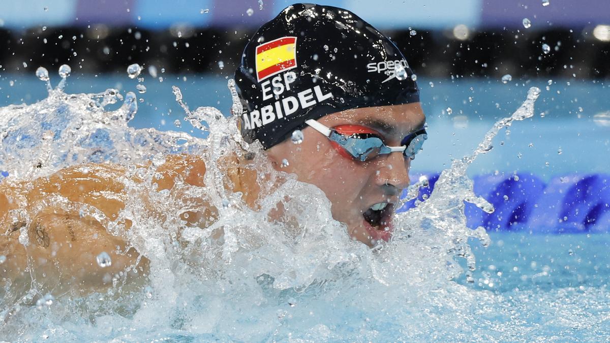 Arbidel González compite en una prueba de los Juegos Olímpicos de París, en 2024