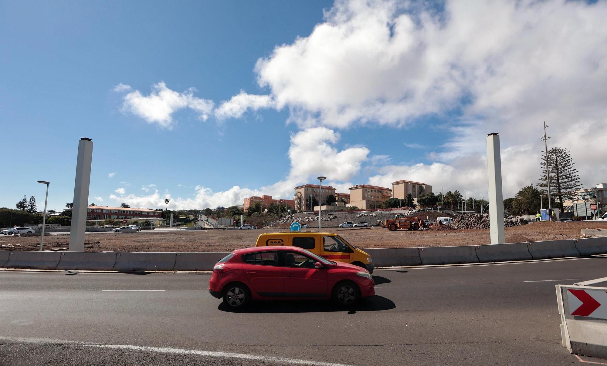 Así están las obras de la nueva pasarela en la rotonda de Padre Anchieta