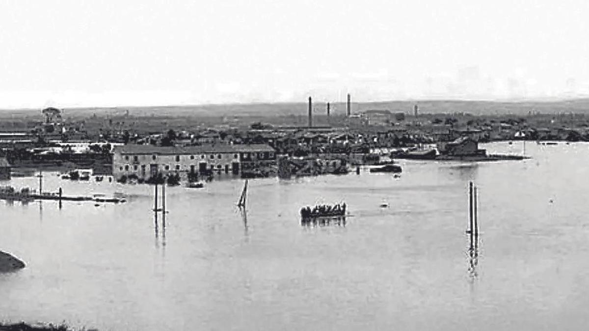 La gran inundación de 1923 en Zaragoza.