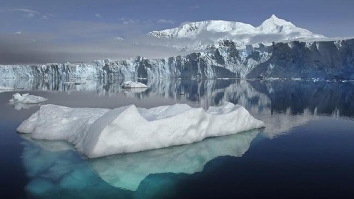 Glaciar Sheldon en la Antártida, afectado por el cambio climático.