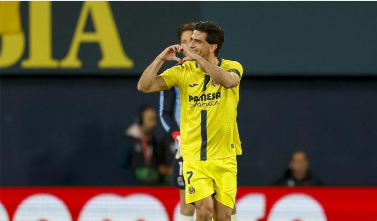Gerard Moreno celebrando su gol ante la Real Sociedad
